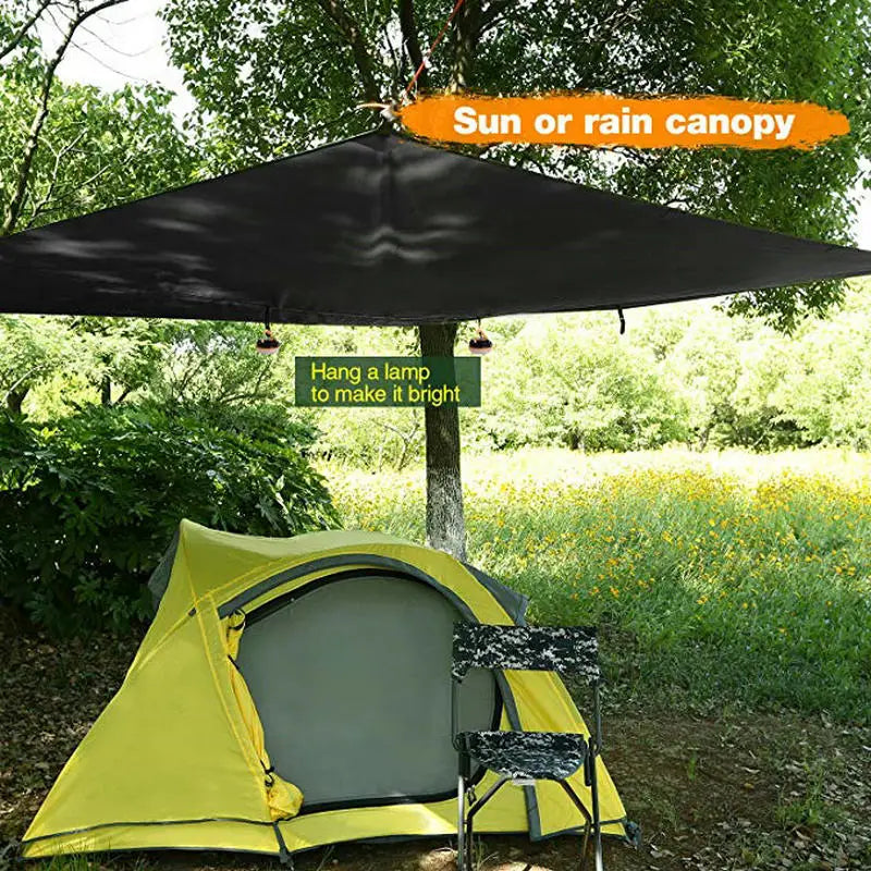 Waterproof Tarp Tent Shade Outdoor Camping UV Canopy (Black)
