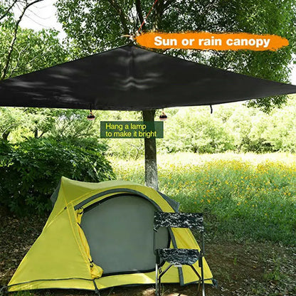 Waterproof Tarp Tent Shade Outdoor Camping UV Canopy (Black)