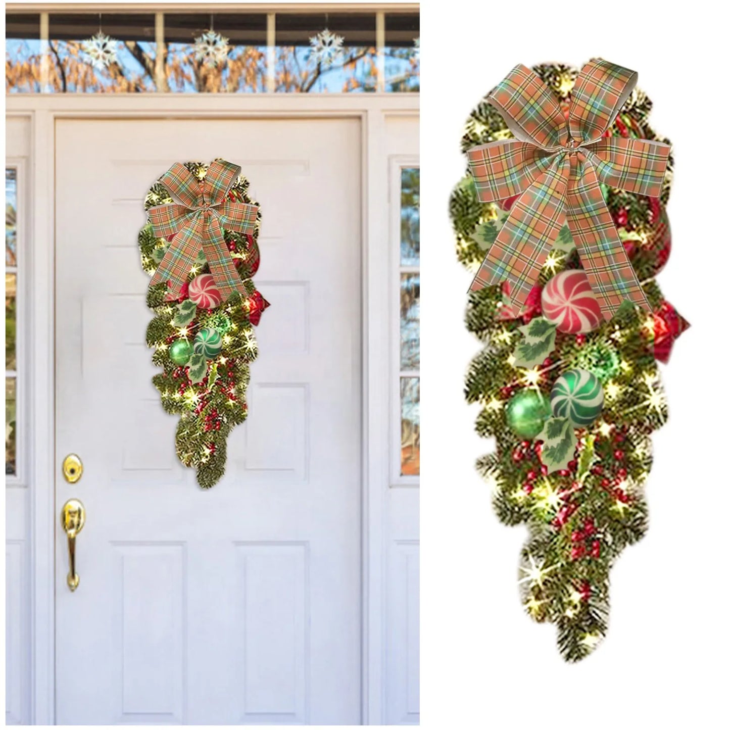 Christmas Vine Garland Wreath Door Hanger Ornament