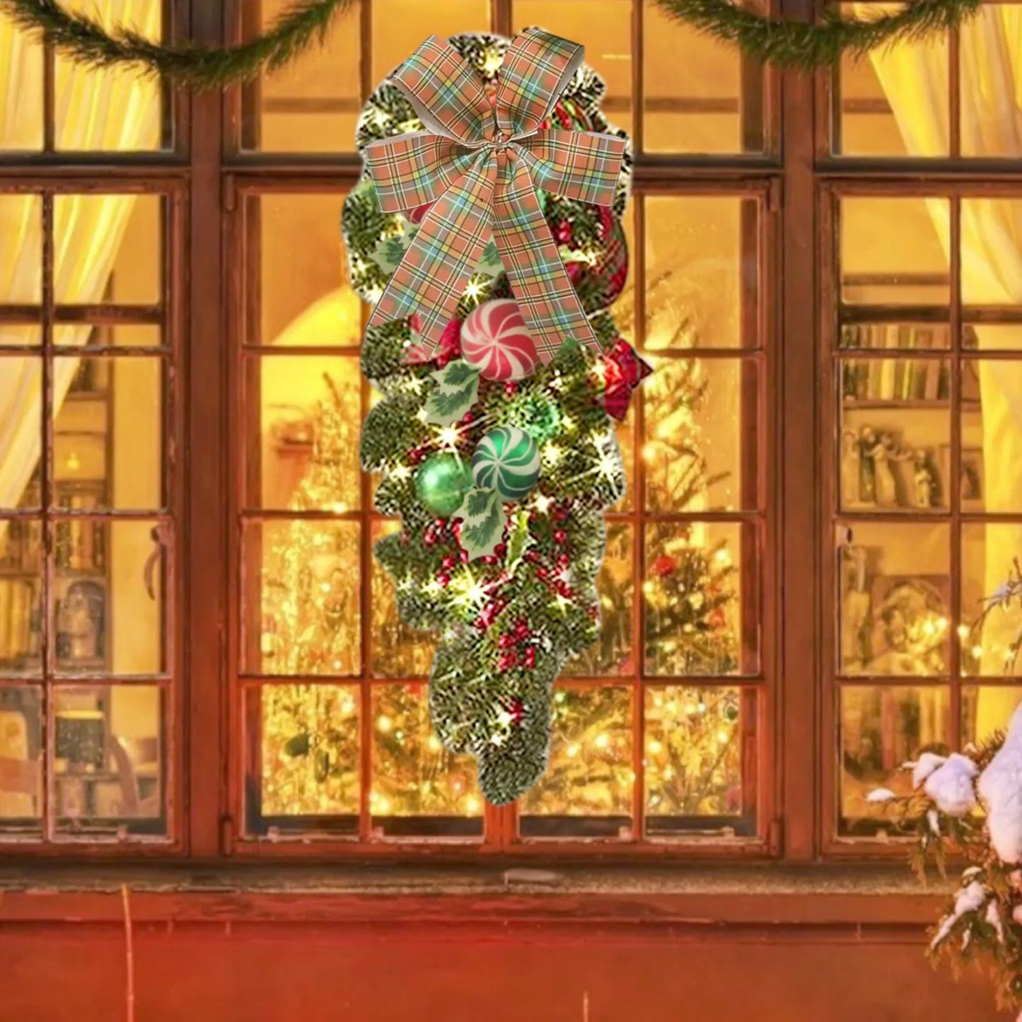 Christmas Vine Garland Wreath Door Hanger Ornament