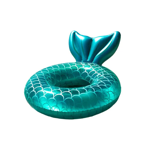Inflatable Mermaid Swimming Ring with Backrest for Adults