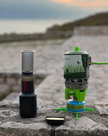 Compact Camping Gas Burner Cooking System Green