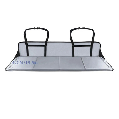 Foldable Car Camping Head Block with Storage Flannel Sleeping Pad Grey