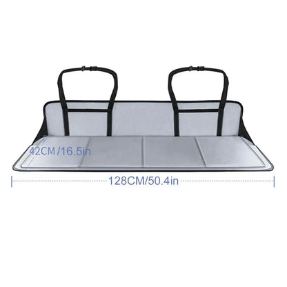 Foldable Car Camping Head Block with Storage Flannel Sleeping Pad Grey