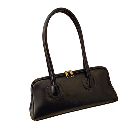 Baguette Shoulder Bag Large Pillow Style (Black)