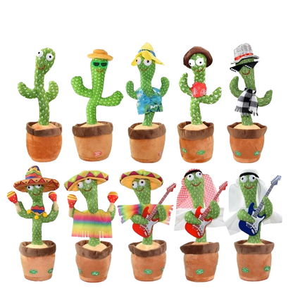 Dancing Cactus Repeat Talking Toy Electronic Plush Toys Can Sing Record Lighten Battery USB Charging Early Education Funny Gift