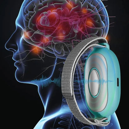 Microcurrent EMS Sleep Aid Device Palm Pulse Massager Blue