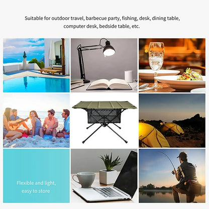 Folding Table with Portable Storage Net