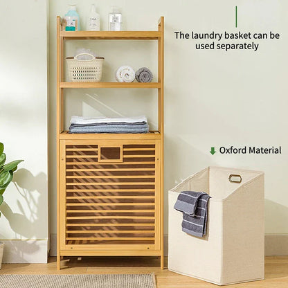 4-Tier Laundry Hamper with Tilt-Out Basket | Bathroom Storage Shelf Organizer