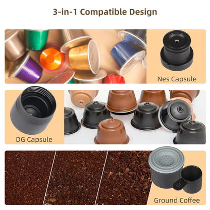 Portable Hand Press Espresso Maker 3 in 1 Travel Coffee Brewer White