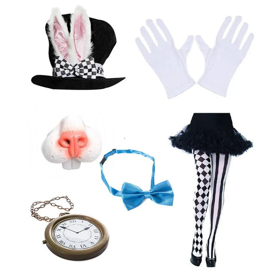 White Rabbit Hat Cosplay Set Easter Halloween