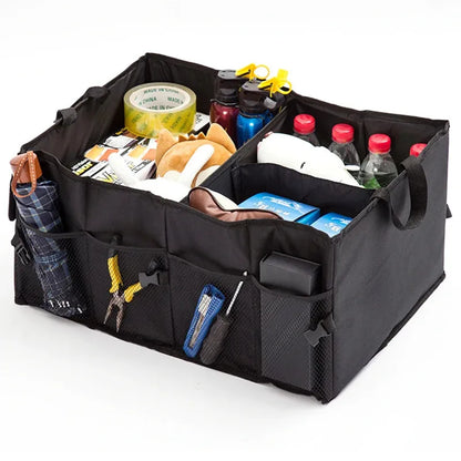 Large-Capacity Collapsible Car Trunk Storage Box Universal Cargo Organizer Black