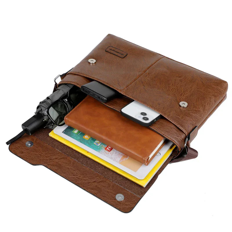 Men's Business Crossbody Shoulder Bag PU Leather
