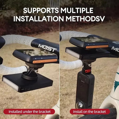 Bike Headlight with Garmin/GoPro Mount USB Rechargeable Black