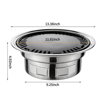13-Inch Round Charcoal Grill Portable Tabletop BBQ Smoker Silver