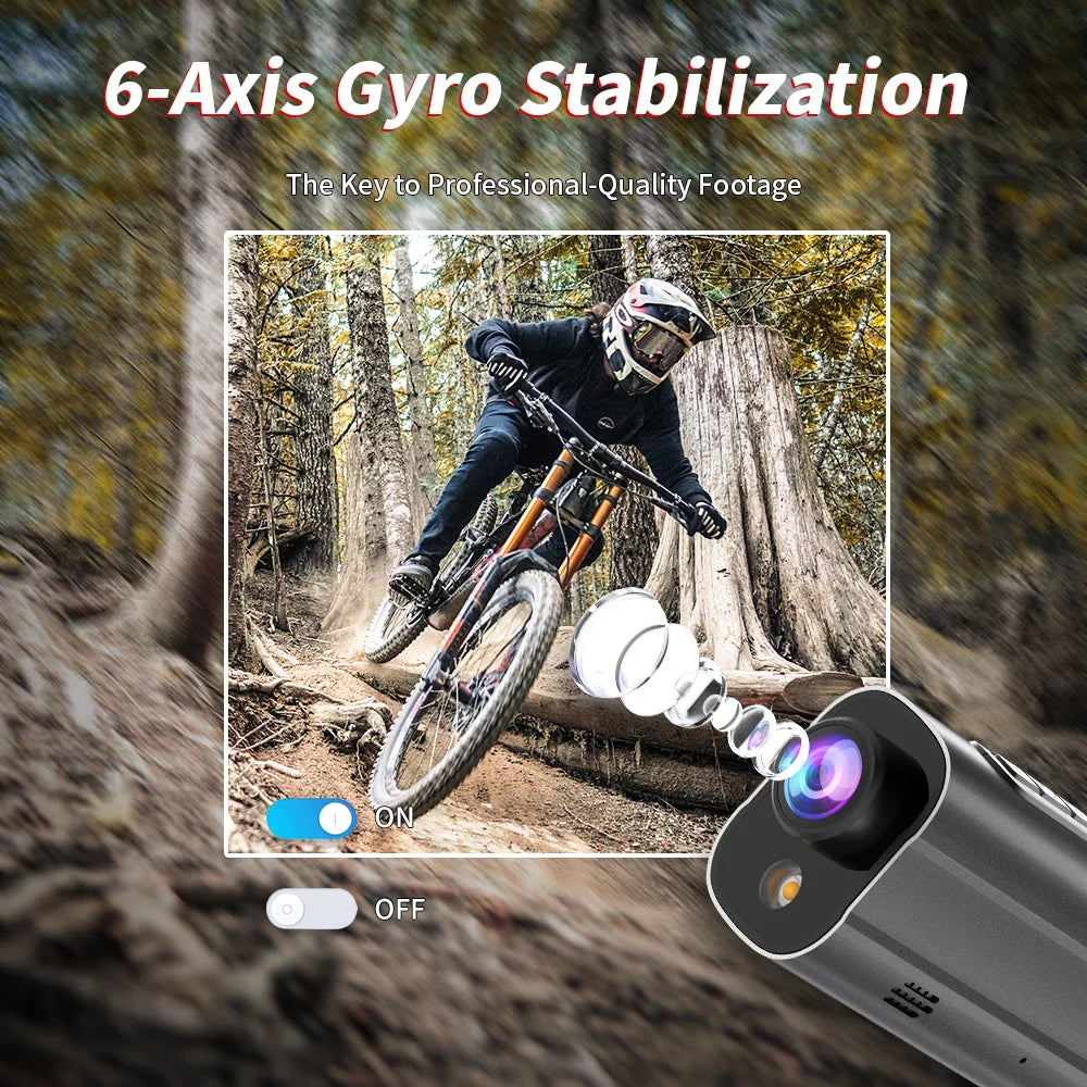 5K Action Camera with LED Light 64GB Included Black