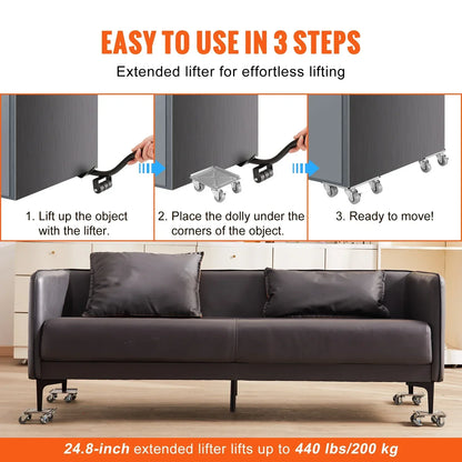 4pcs Industrial Machinery Mover - 360° Rotation, Heavy Furniture Transport