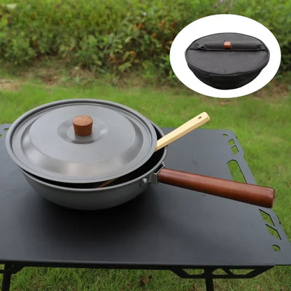 Camping Frying Pan Folding Handle Dark Grey