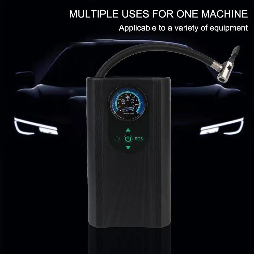 Handheld 12V Electric Air Compressor Quick Inflating Tire Pump Black