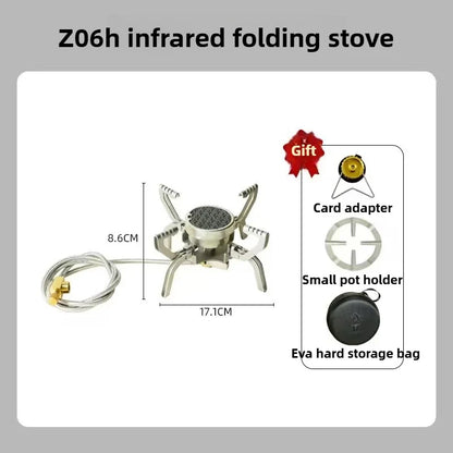 Infrared Mini Camping Stove Folding Split Burner Silver