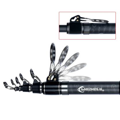 5.3m Telescopic Surf Spinning Rod 30T Carbon Fiber Black