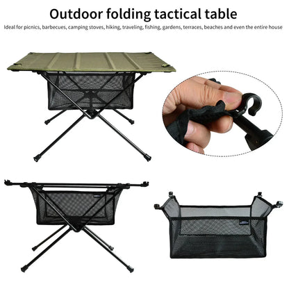 Folding Table with Portable Storage Net