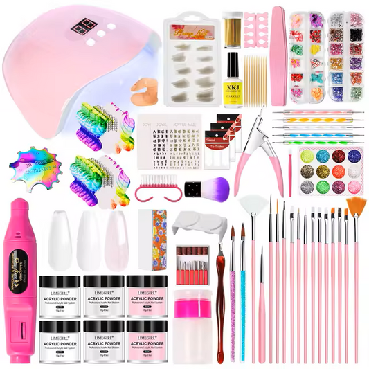 UV LED Nail Drill Kit Acrylic Nail Tips and drill Tools - Complete Manicure and Pedicure Set for Beginners