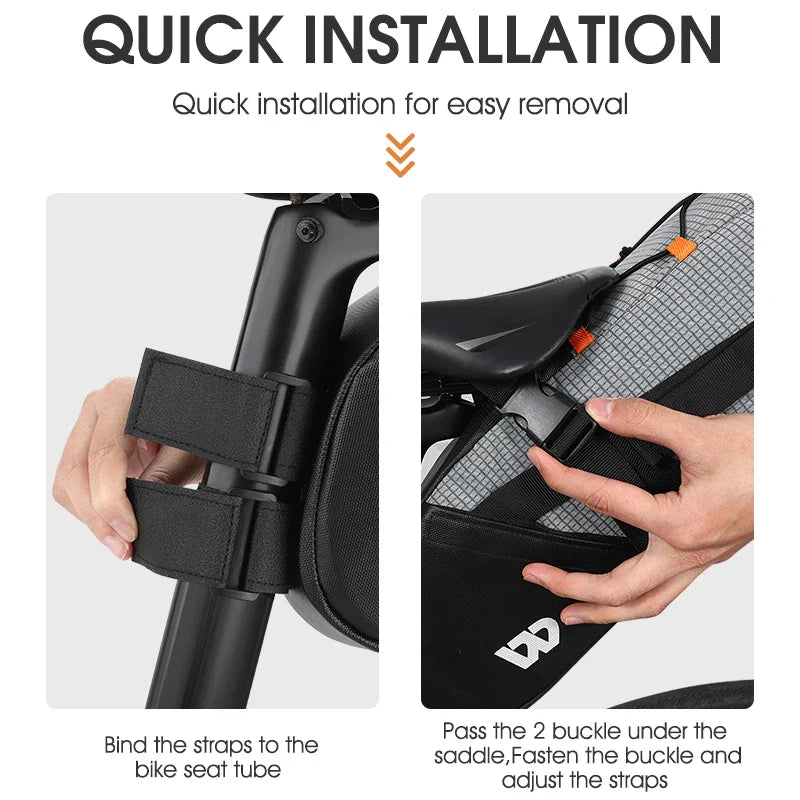 Waterproof 10L Reflective Bike Saddle Bag Gray