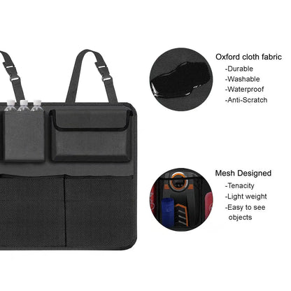Hanging Car Trunk Organizer Backseat Storage with 8 Large Pockets Black
