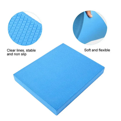 High-Density TPE Balance Pad  Non-Slip Foam Cushion Blue