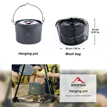 4L Camping Hanging Pot Cookware