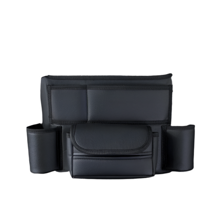 Multifunctional Leather Car Seat Storage Bag Hanging Organizer Black