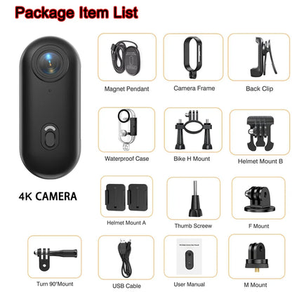 4K Mini Action Body Camera Thumb-Sized with 32GB TF Card Black