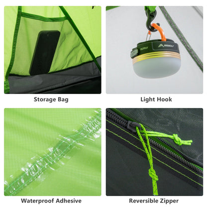 2-Person Double-Layer Camping Tent Waterproof Backpacking  Green