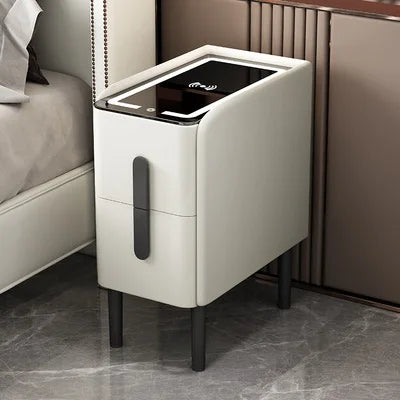 Smart White Bedside Table: Space-Saving & Stylish Storage Solution