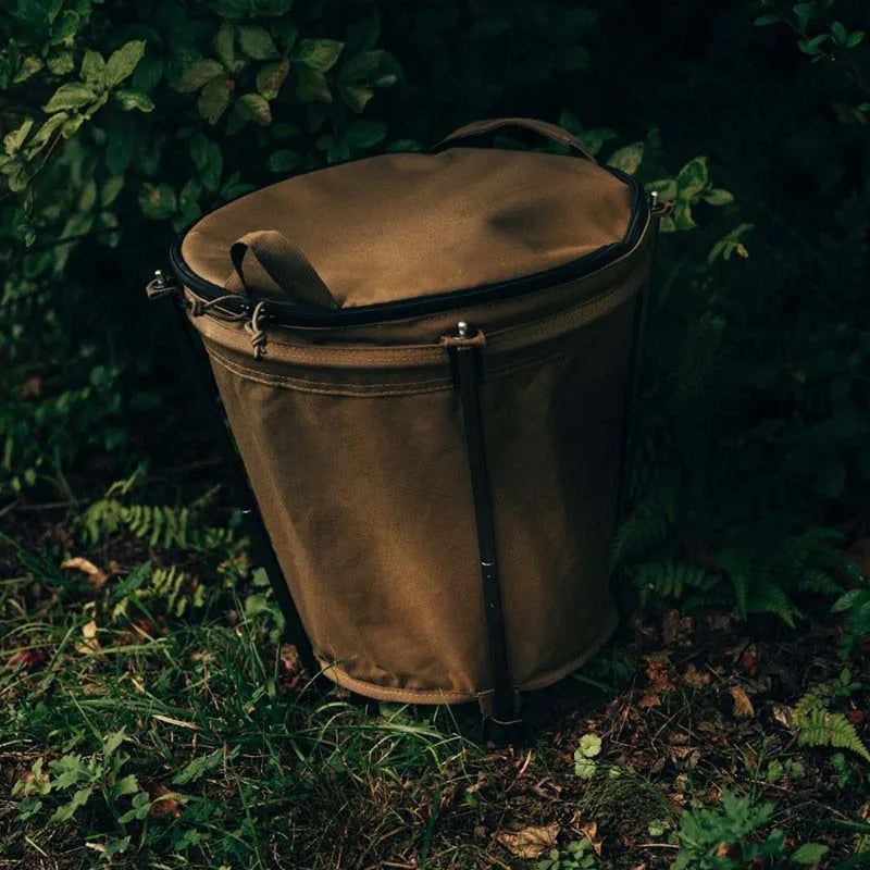 Collapsible 20L Outdoor Camping Trash Bin Waste Container Khaki