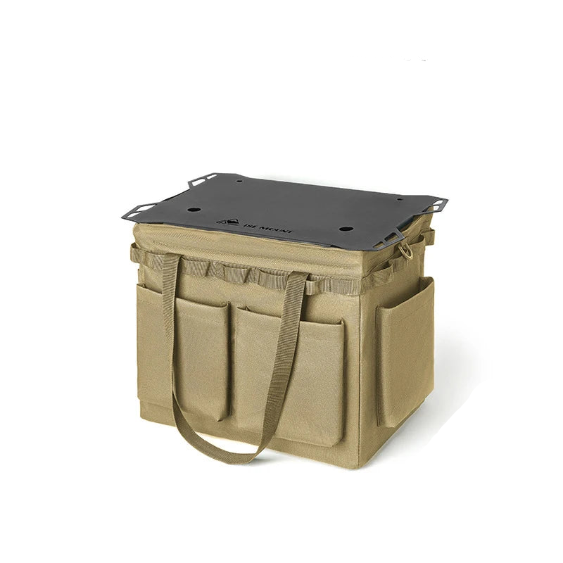 Multi-Functional Canvas Bag with Built-in Table Khaki