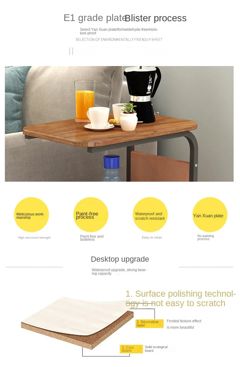 Nordic Modern Simplicity C-Shaped Coffee Table - Removable Metal