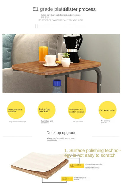 Nordic Modern Simplicity C-Shaped Coffee Table - Removable Metal