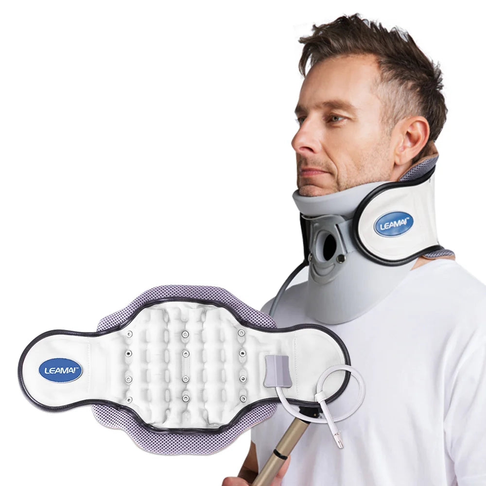 Inflatable Cervical Neck Brace Spine Traction Support White