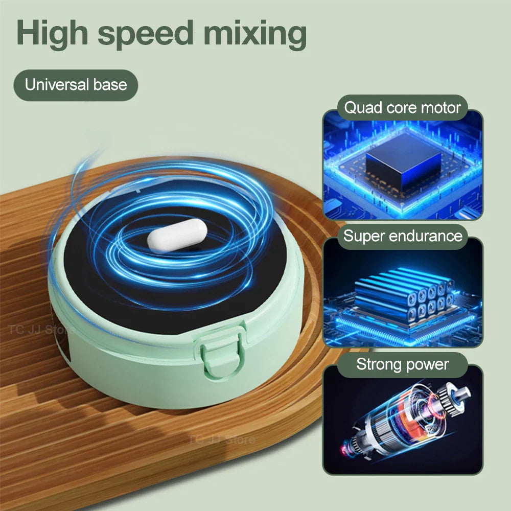 Rechargeable Automatic Magnetic Self-Stirring Mug LED Temp Display Green