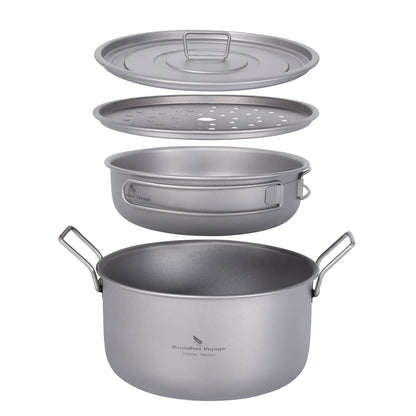 Titanium Camping Cookware Set Grey