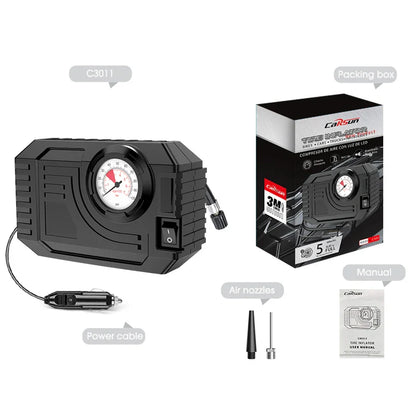 Mini Electric Air Pump 20L/Min Portable Tire Inflator Black