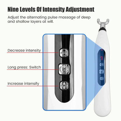 USB Rechargeable Laser Acupuncture Pen Meridian Energy Massager White