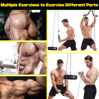 Fitness Pulley Cable Machine System Black