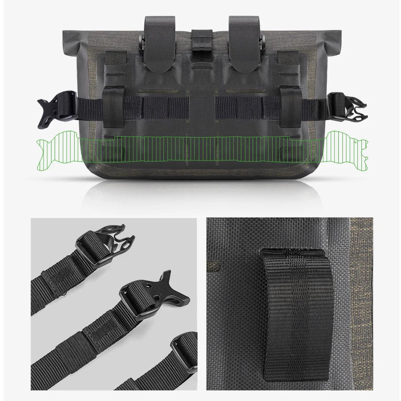 5–6L Waterproof Handlebar Bike Bag Front Frame Trun Grey