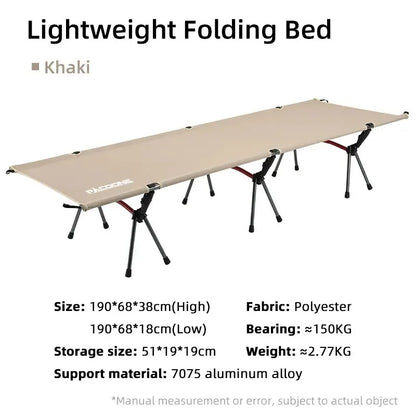 Portable Folding Camping Cot Outdoor Bed Khaki