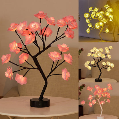 Table Lamp Rose Flower Tree