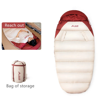 3-4 Season Wearable Sleeping Bag Lightweight Waterproof White