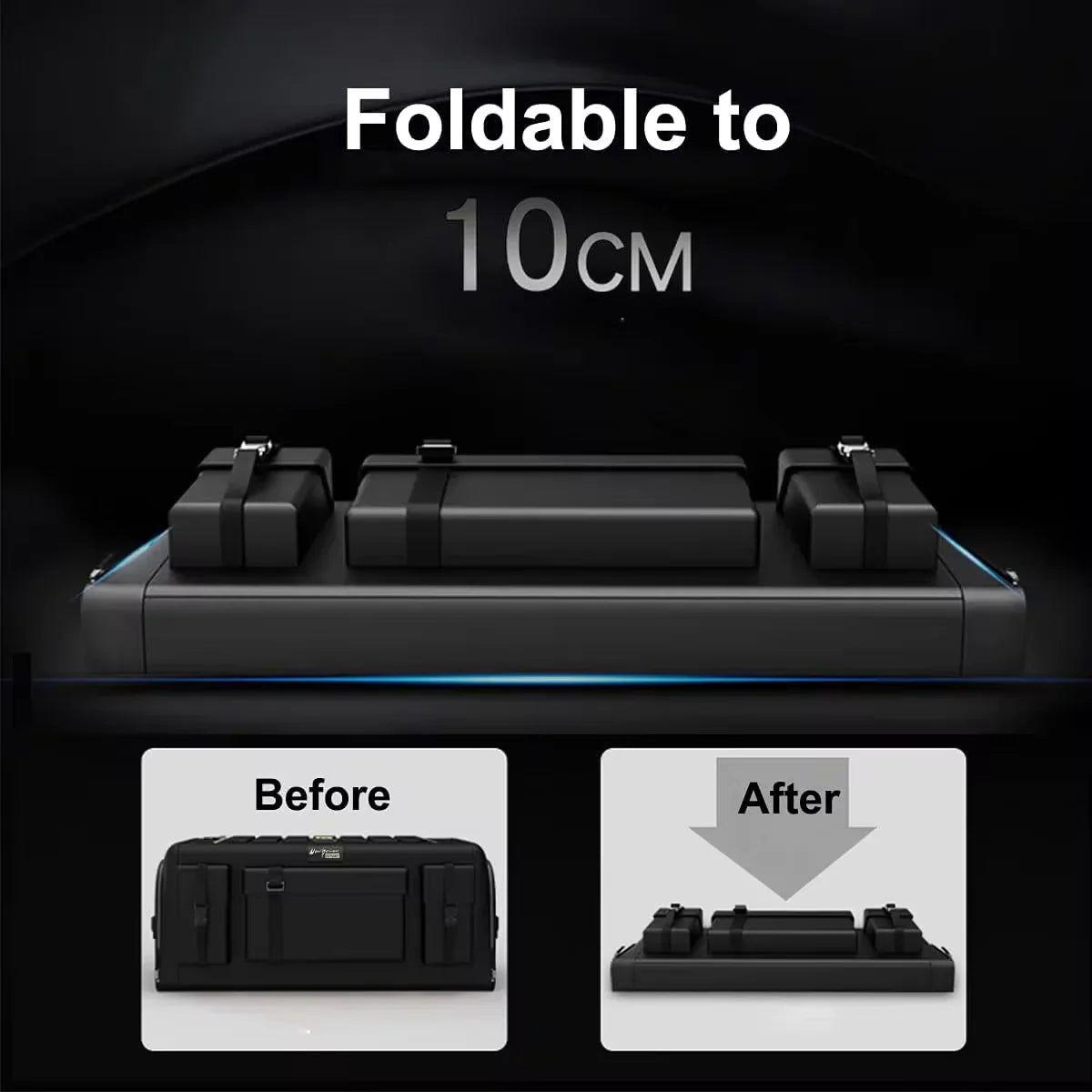 70L Foldable Storage Organizer with Lid Box Black